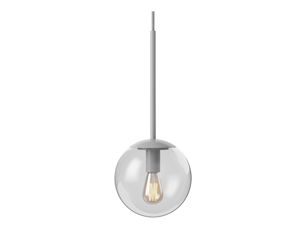 Závěsné svítidlo Orb Ø 15 cm – Matná šedá, boční pohled