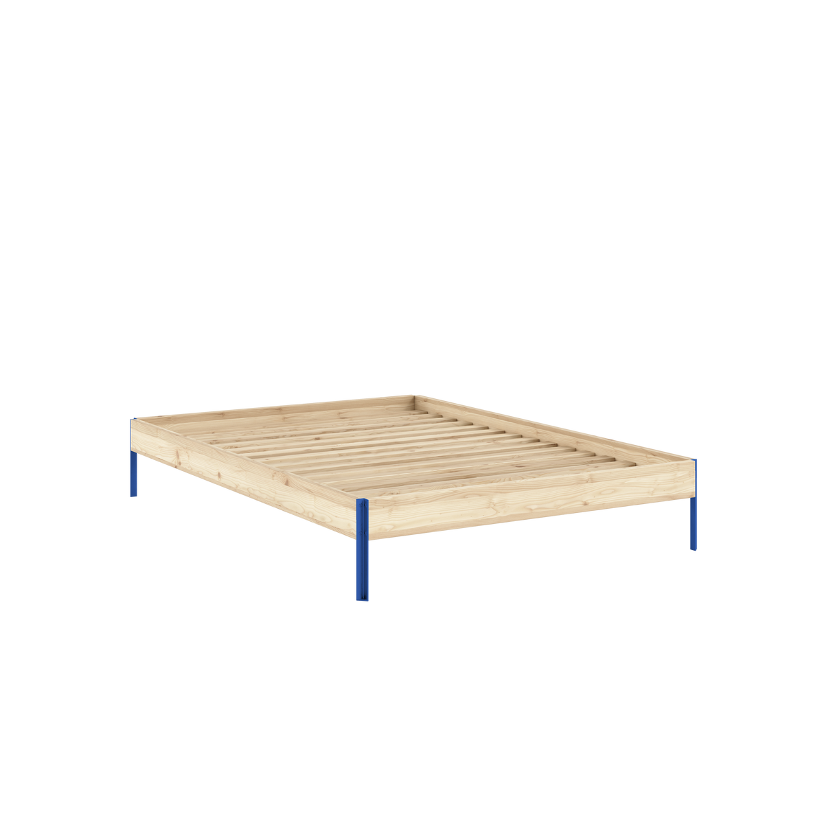 Postel CORE 140 x 200, rám 100 Raw Pine / 407 Vivid Blue – produktový snímek
