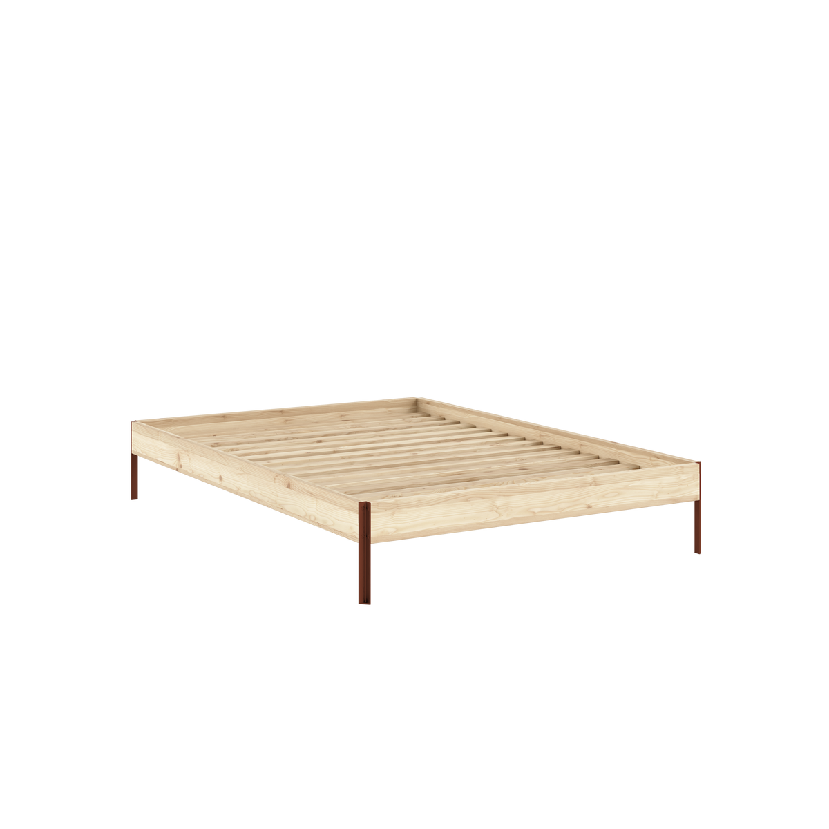 Postel CORE 140 x 200, rám 100 Raw Pine / 408 Terra Red – produktový snímek