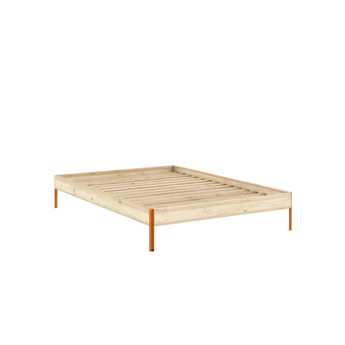 Postel CORE 140 x 200, rám 100 Raw Pine / 409 Solar Orange – produktový snímek