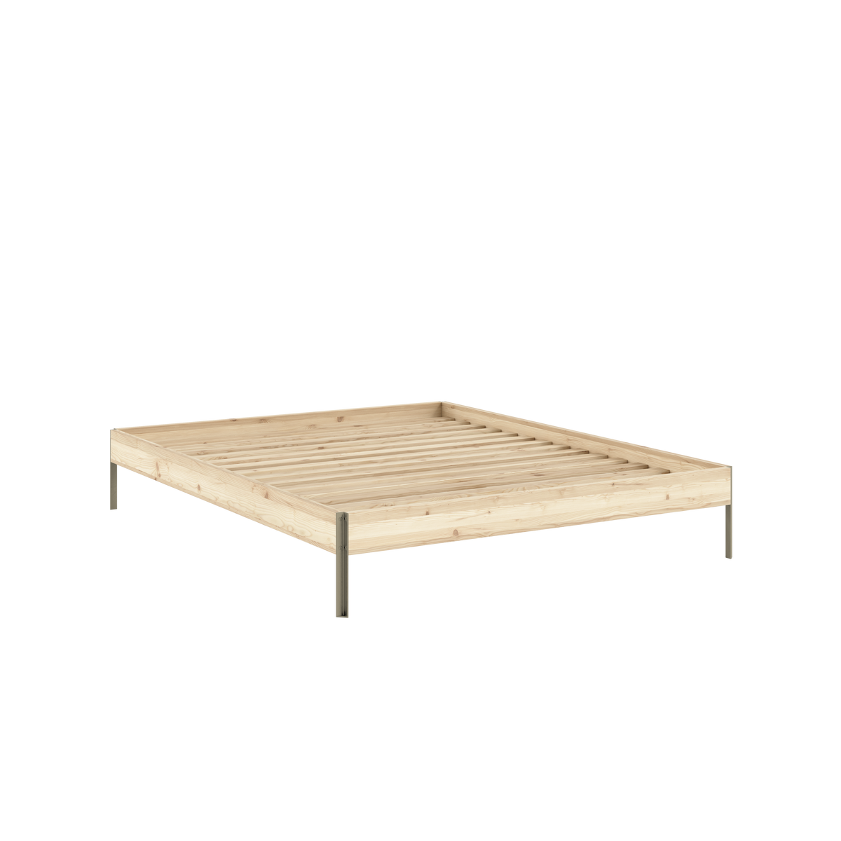 Postel CORE 160 x 200, rám 100 Raw Pine / 410 Sage Green – produktový snímek