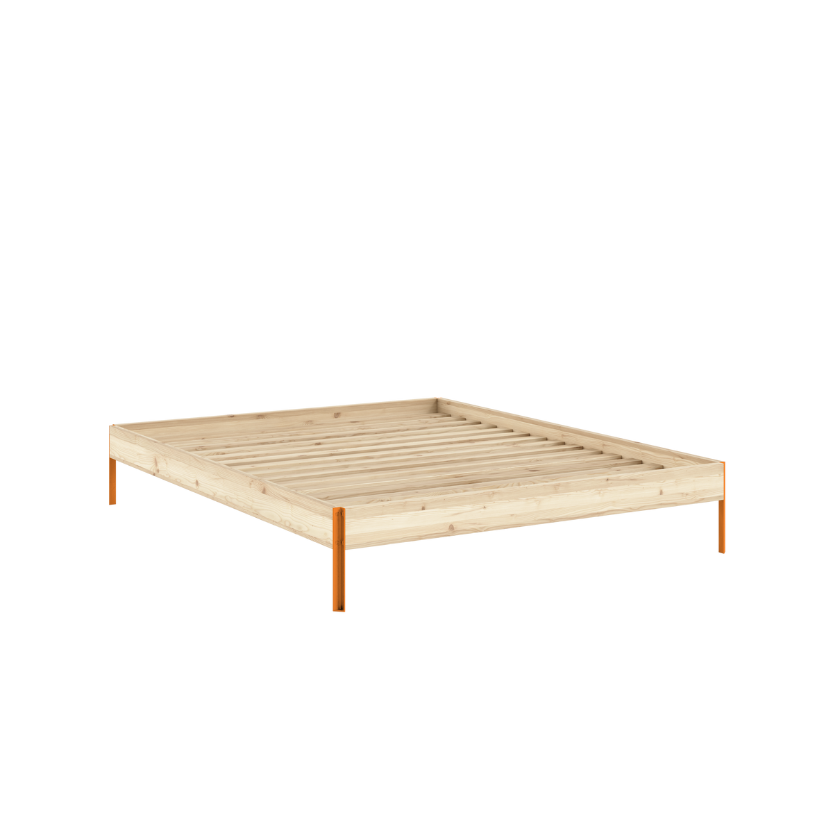Postel CORE 160 x 200, rám 100 Raw Pine / 409 Solar Orange – produktový snímek