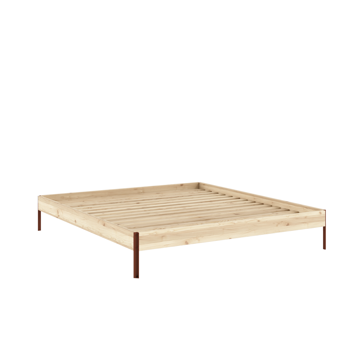 Postel CORE 180 x 200, rám 100 Raw Pine / 408 Terra Red – produktový snímek