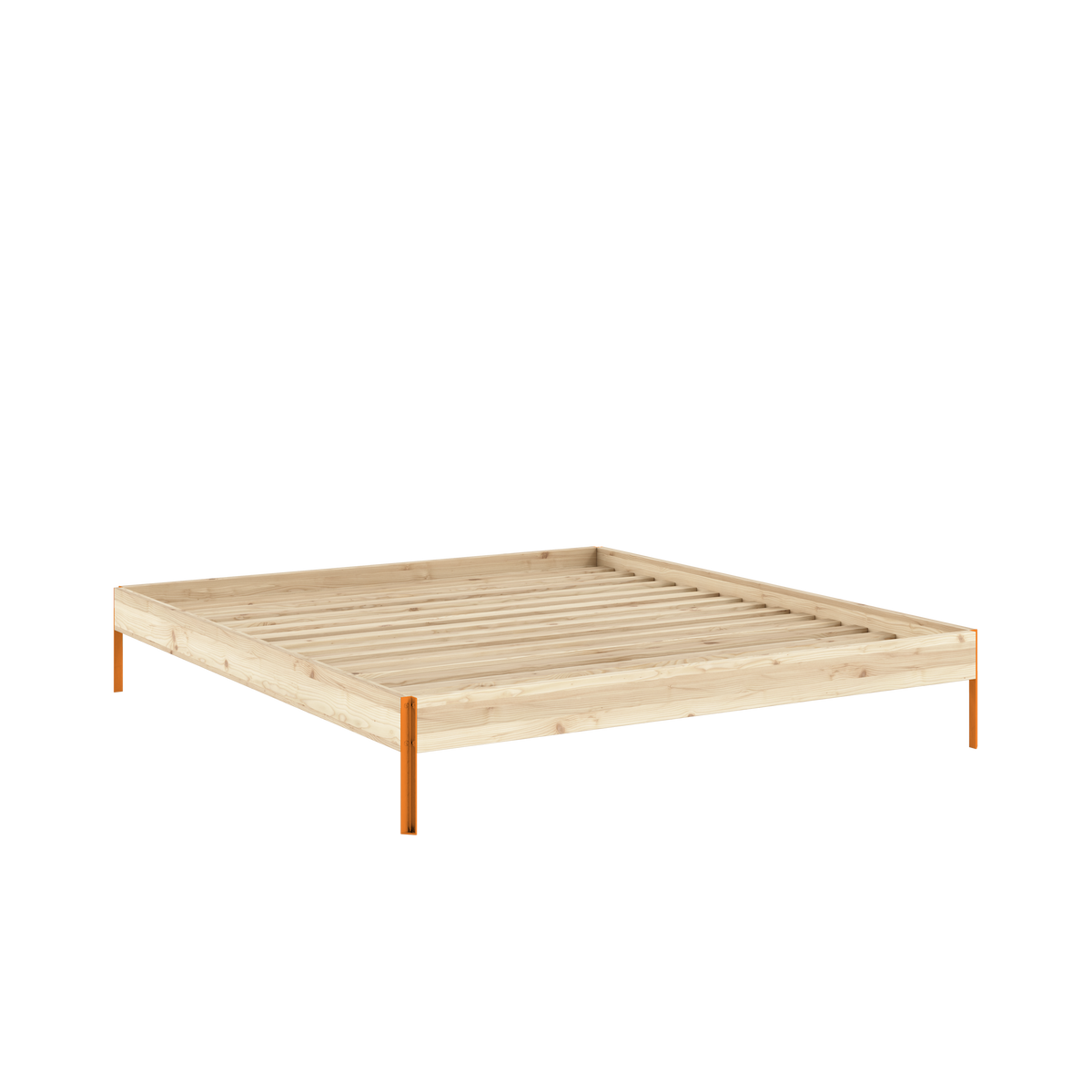 Postel CORE 180 x 200, rám 100 Raw Pine / 409 Solar Orange – produktový snímek