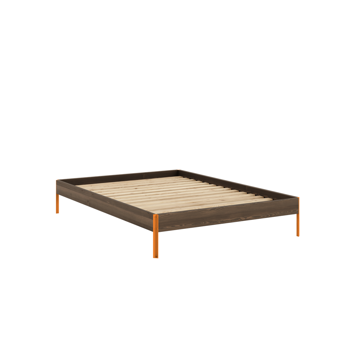Postel CORE 140 x 200, rám 106 Carob Brown / 409 Solar Orange – produktový snímek
