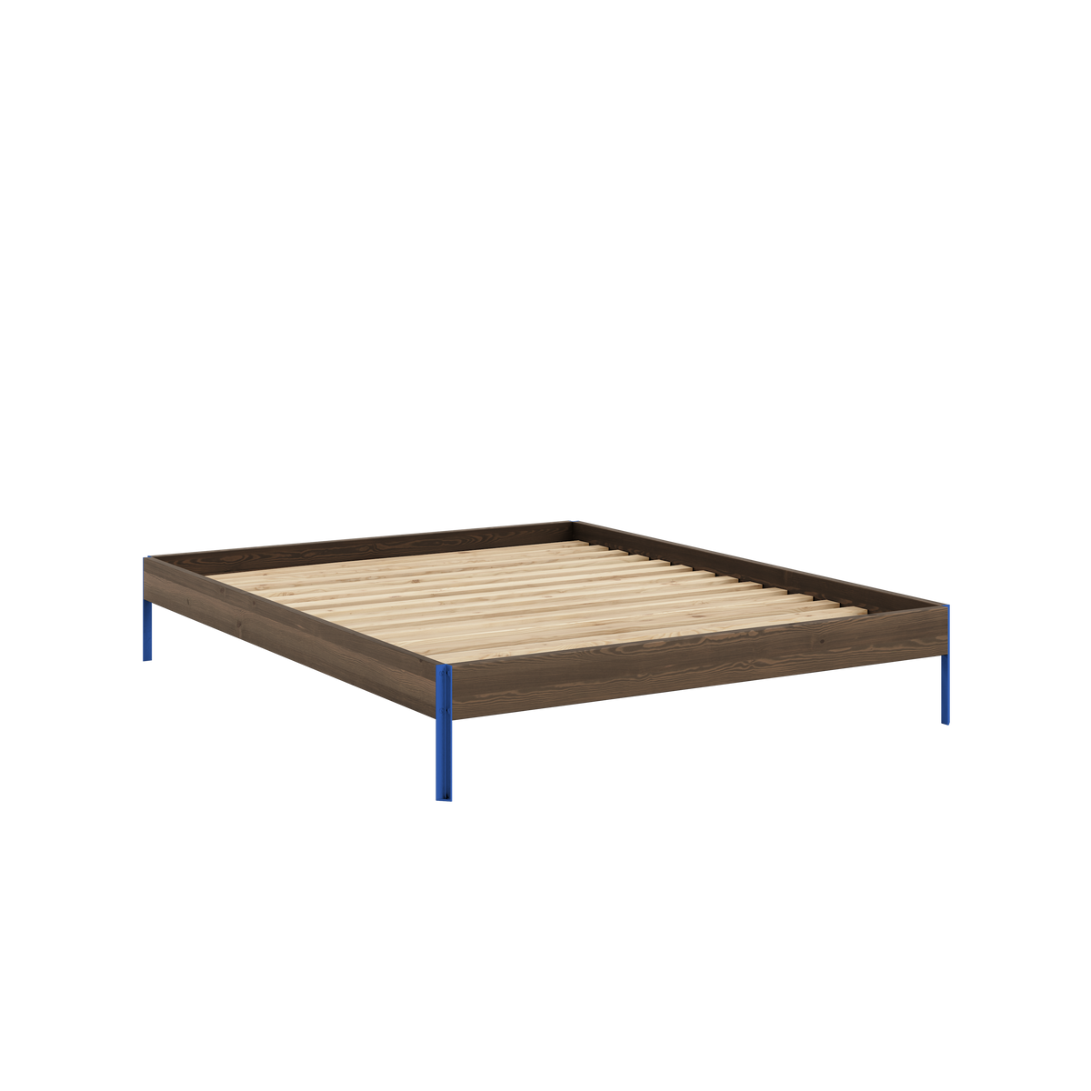 Postel CORE 160 x 200, rám 106 Carob Brown / 407 Vivid Blue – produktový snímek