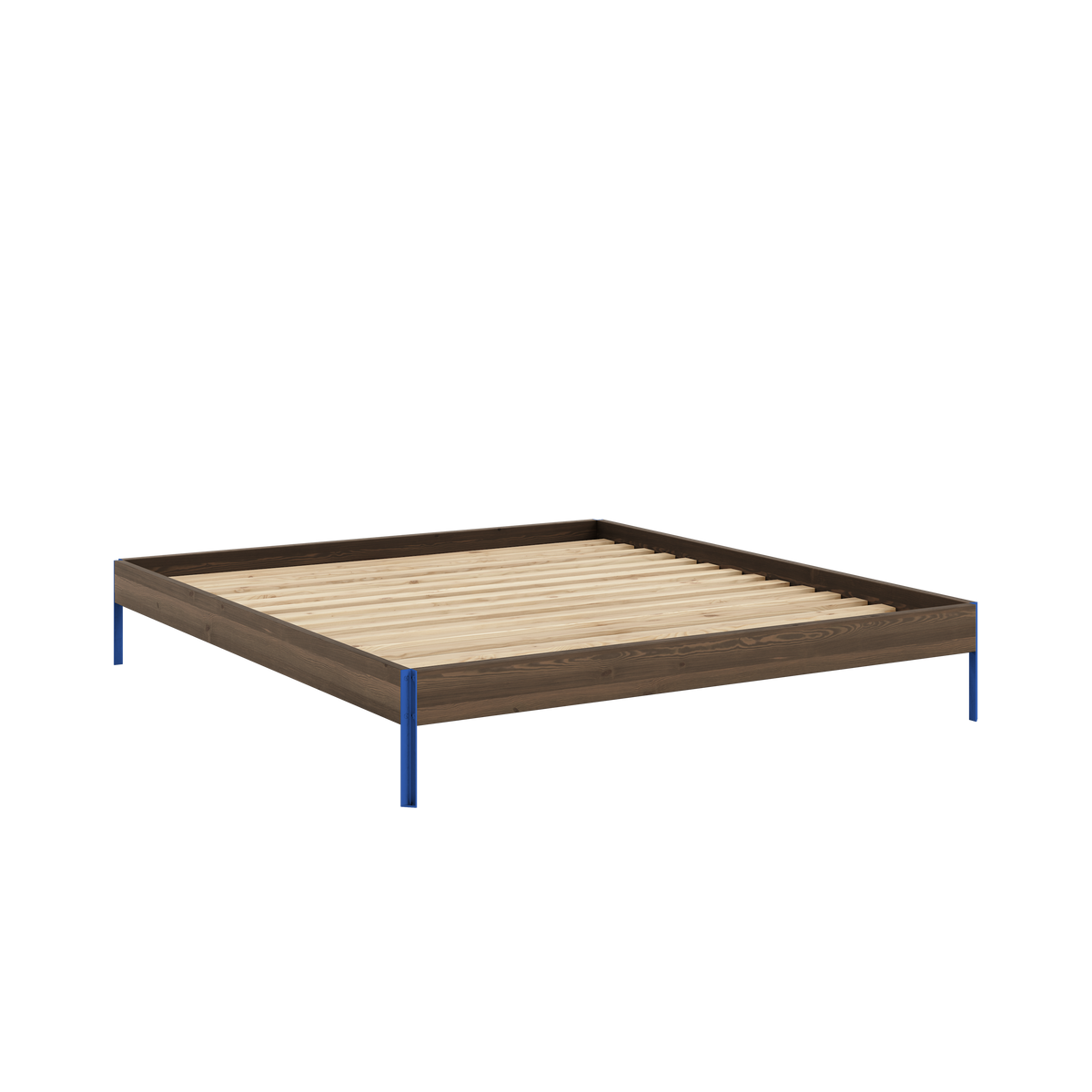 Postel CORE 180 x 200, rám 106 Carob Brown / 407 Vivid Blue – produktový snímek