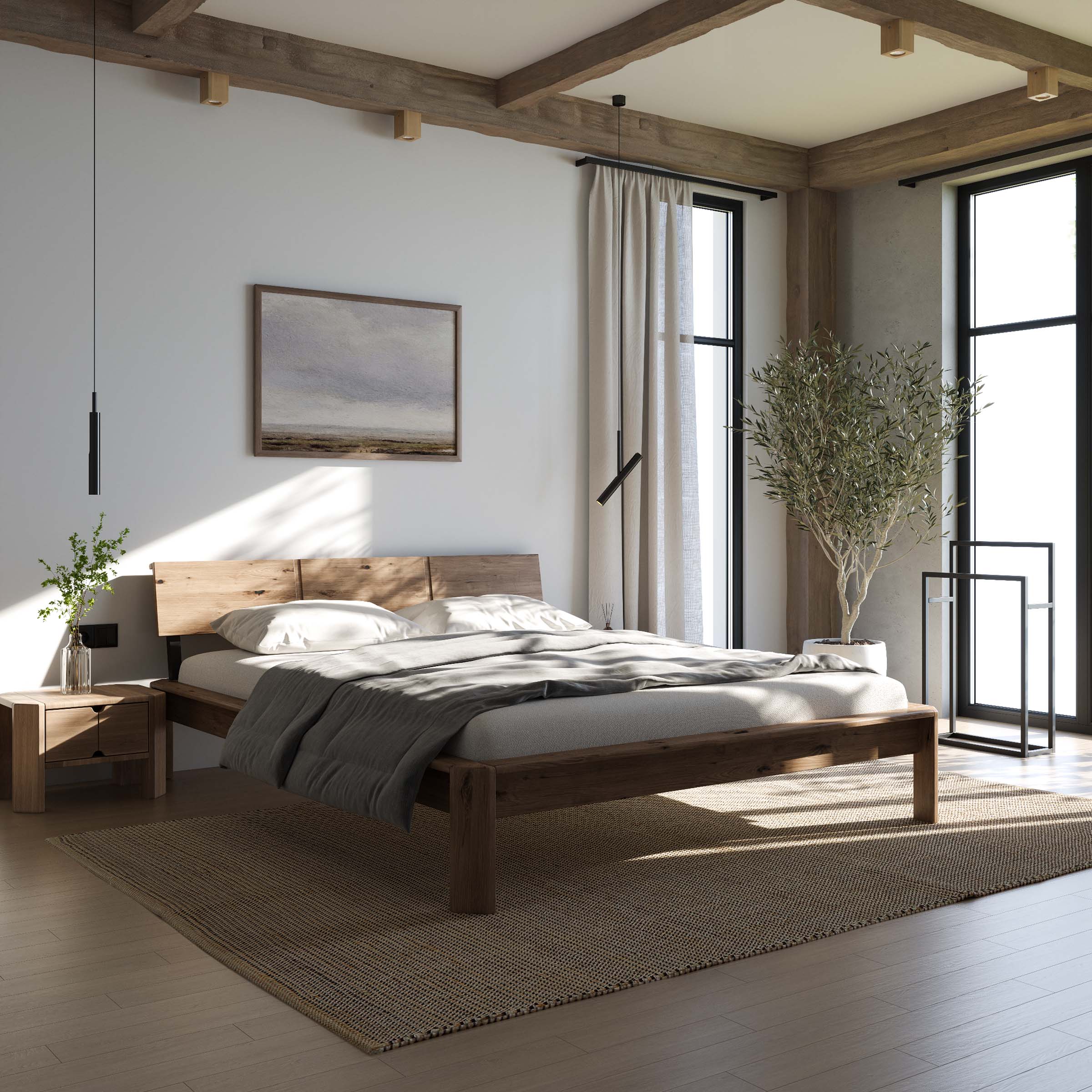 Postel Loft – přírodní buk