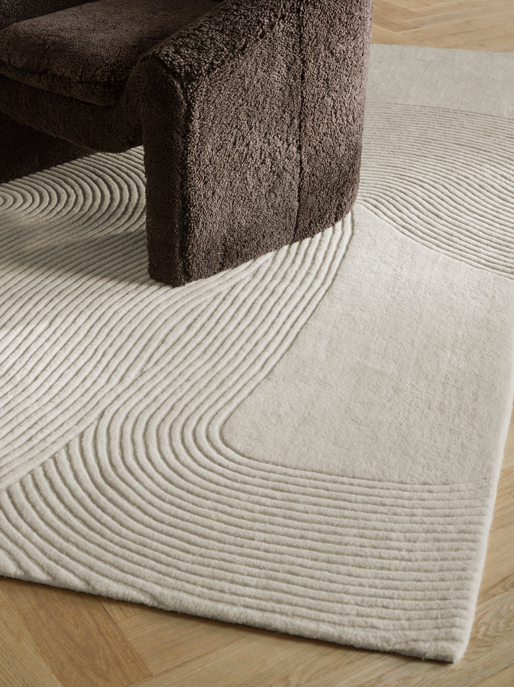 Čtvercový koberec Zen Shaped – krémová, 250 × 250 cm