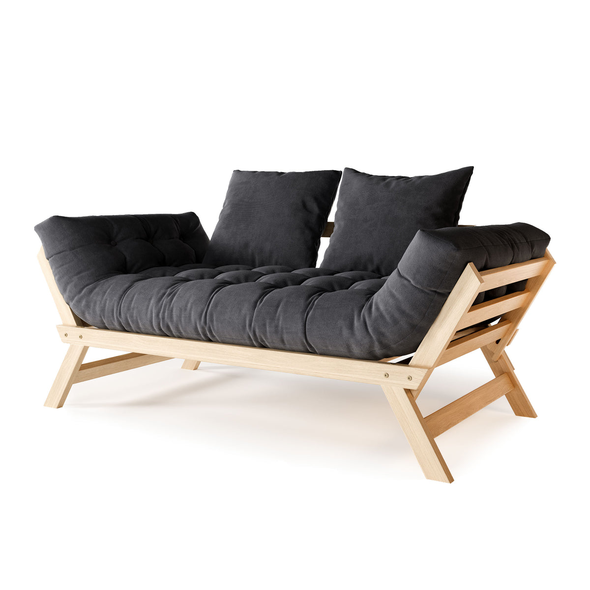 Allegro – přírodní olejovaný buk, grafitový futon