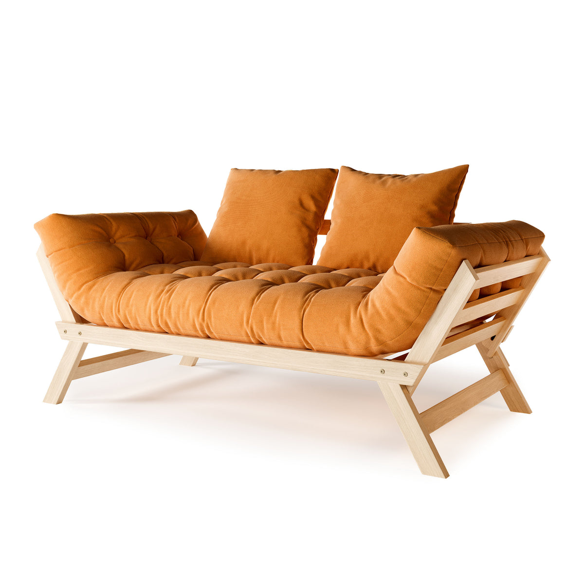 Allegro – přírodní olejovaný buk, oranžový futon