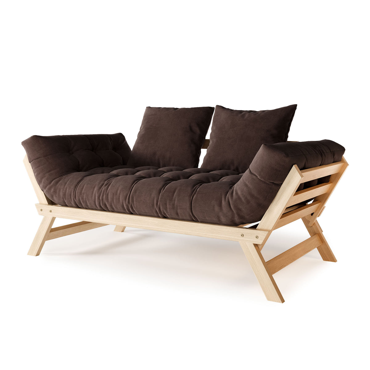 Allegro – přírodní olejovaný buk, hnědý futon