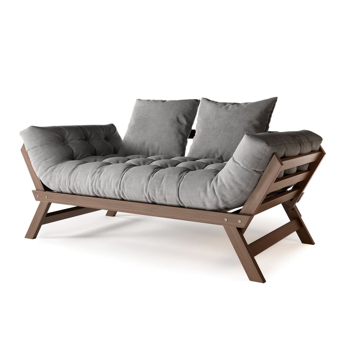 Allegro – ořech olejovaný, šedý futon