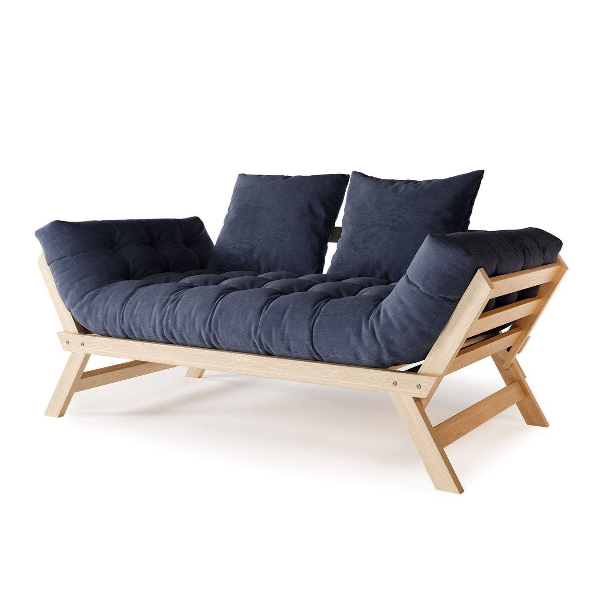Allegro – přírodní olejovaný buk, modrý futon