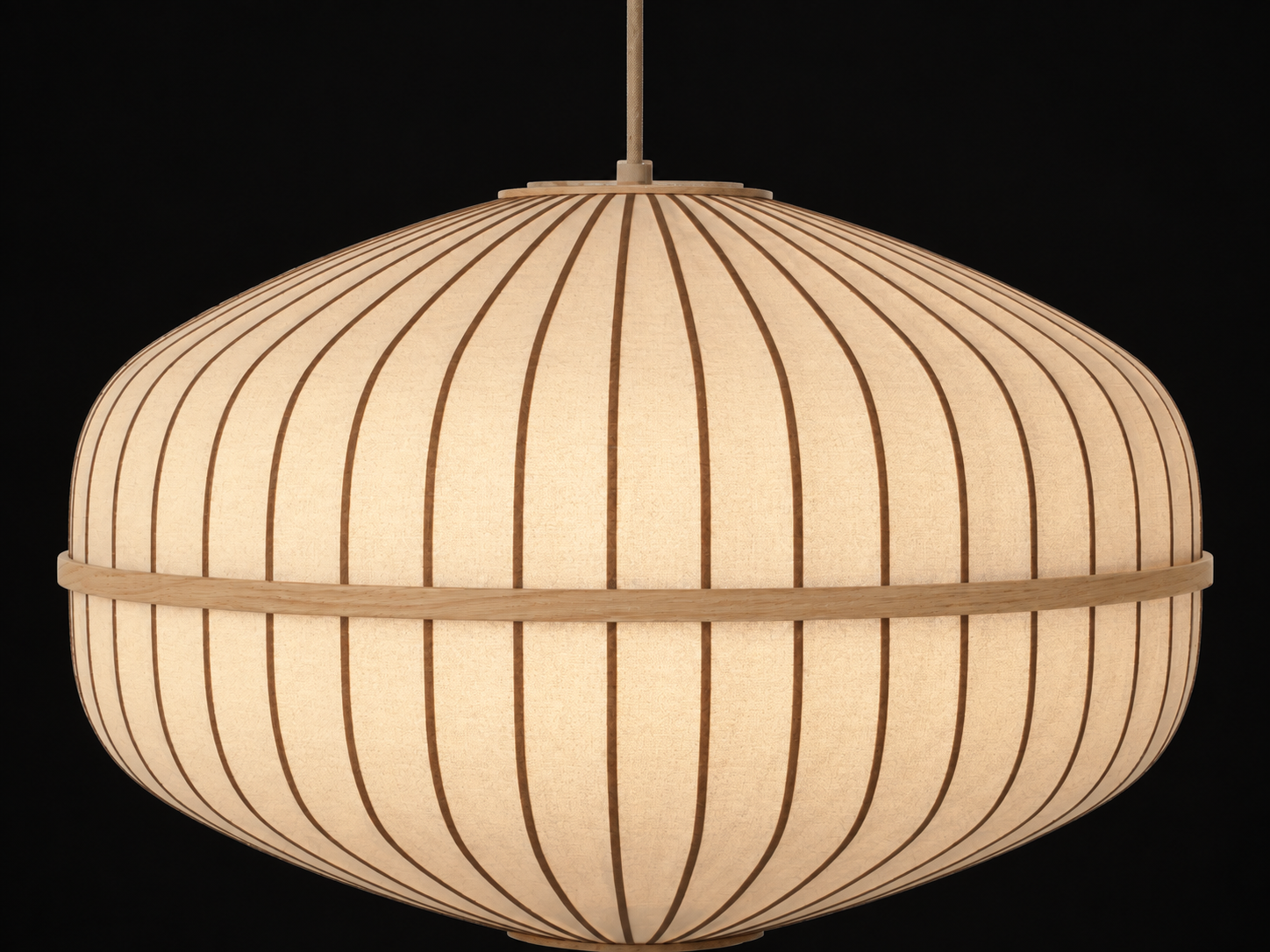 Závěsné svítidlo Lucén Ellipse Ø 60 cm – lakovaný dub
