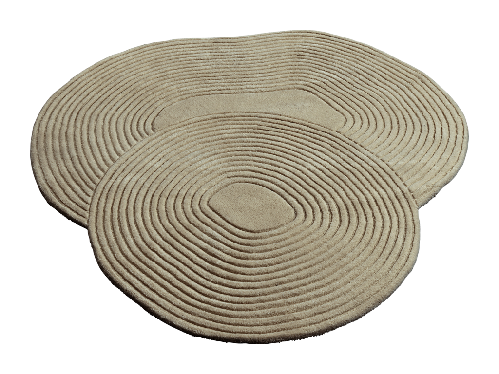 Koberec Zen Shaped – tmavě béžová, 140 × 145 cm