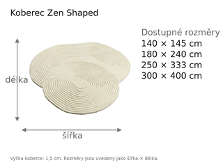 Rozměrový přehled – Koberec Zen Shaped