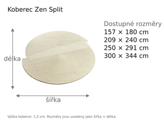 Rozměrový přehled – Koberec Zen Split