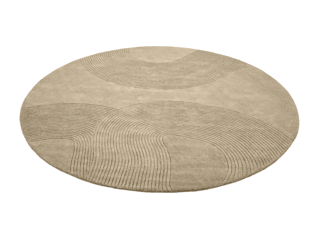 Kulatý koberec Zen – béžová, Ø300 cm