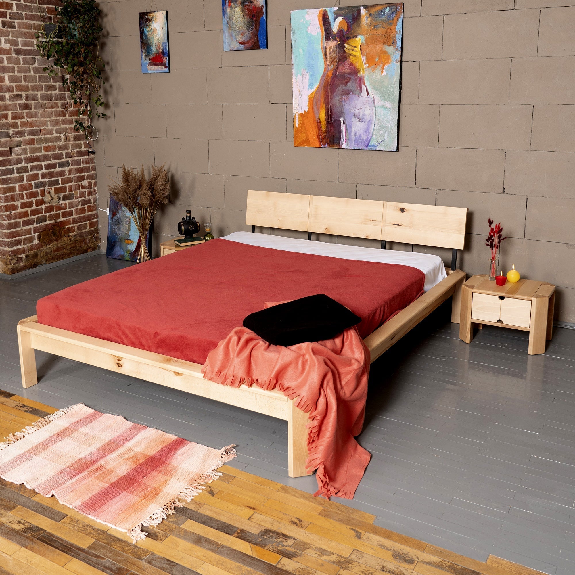 Postel Loft – detail přírodního buku