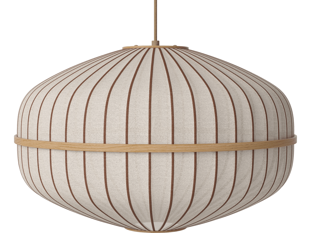 Závěsné svítidlo Lucén Ellipse Ø 60 cm – lakovaný dub