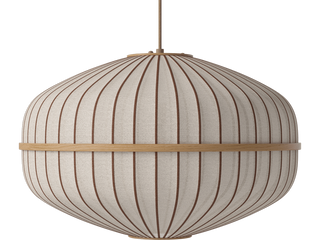 Závěsné svítidlo Lucén Ellipse Ø 60 cm – lakovaný dub – boční pohled
