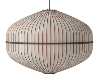 Závěsné svítidlo Lucén Ellipse Ø 90 cm – tmavě lakovaný dub – boční pohled