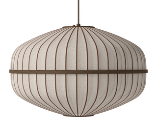 Závěsné svítidlo Lucén Ellipse Ø 60 cm – tmavě lakovaný dub – boční pohled