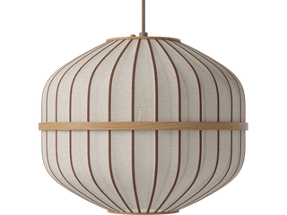 Závěsné svítidlo Lucén Octagon Ø 40 cm – lakovaný dub – boční pohled