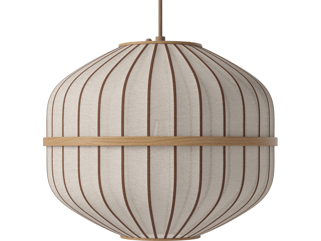 Závěsné svítidlo Lucén Octagon Ø 40 cm – lakovaný dub – boční pohled