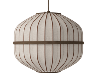 Závěsné svítidlo Lucén Octagon Ø 40 cm – tmavě lakovaný dub – boční pohled