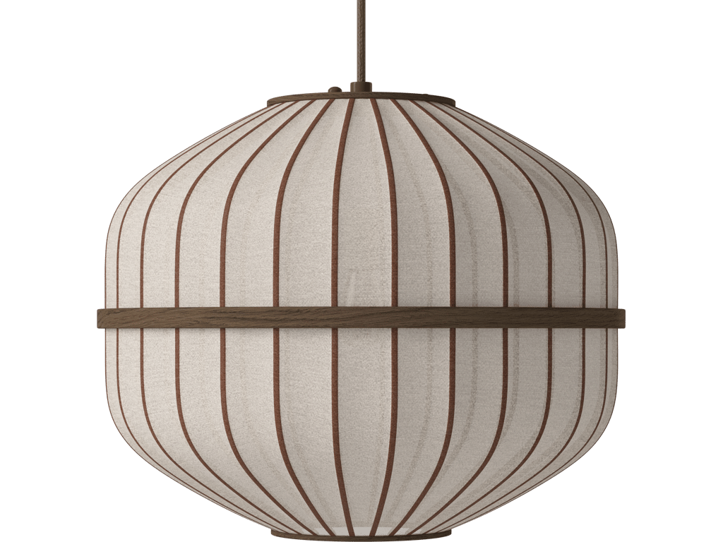 Závěsné svítidlo Lucén Octagon Ø 40 cm – tmavě lakovaný dub – boční pohled