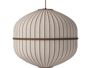 Závěsné svítidlo Lucén Octagon Ø 62 cm – tmavě lakovaný dub – boční pohled