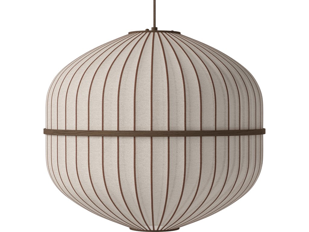 Závěsné svítidlo Lucén Octagon Ø 62 cm – tmavě lakovaný dub – boční pohled