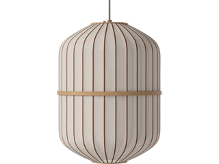Závěsné svítidlo Lucén Cylinder Ø 40 cm – lakovaný dub – boční pohled