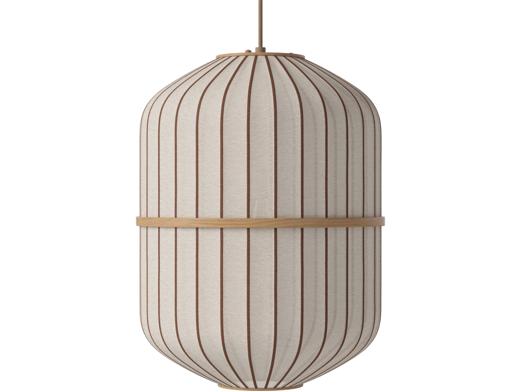 Závěsné svítidlo Lucén Cylinder Ø 40 cm – lakovaný dub – boční pohled