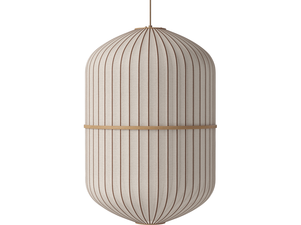 Závěsné svítidlo Lucén Cylinder Ø 62 cm – lakovaný dub – boční pohled