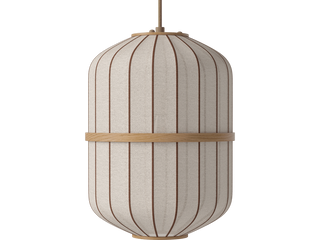 Závěsné svítidlo Lucén Cylinder Ø 28 cm – lakovaný dub – boční pohled