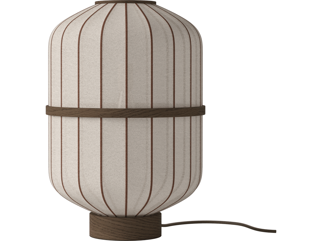 Stolní lampa Lucén – tmavě lakovaný dub – boční pohled