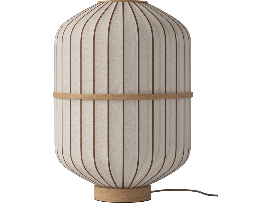 Stojací lampa Lucén Cylinder – lakovaný dub – boční pohled