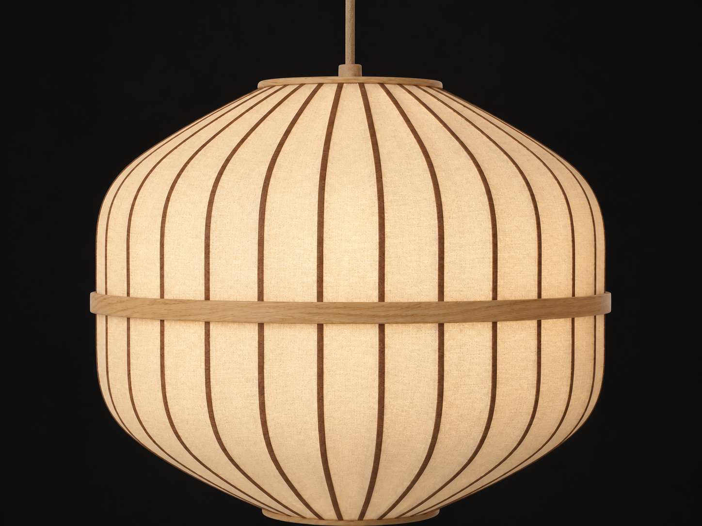 Závěsné svítidlo Lucén Octagon Ø 40 cm – lakovaný dub