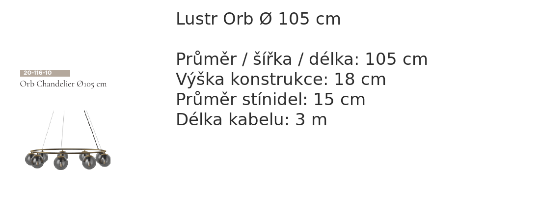 Rozměry lustru Orb Ø 105 cm
