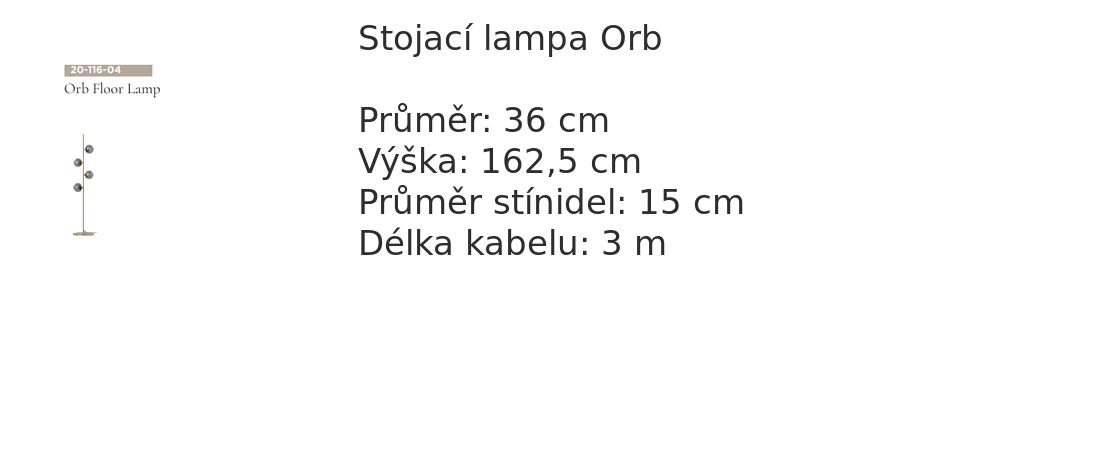 Rozměry stojací lampy Orb