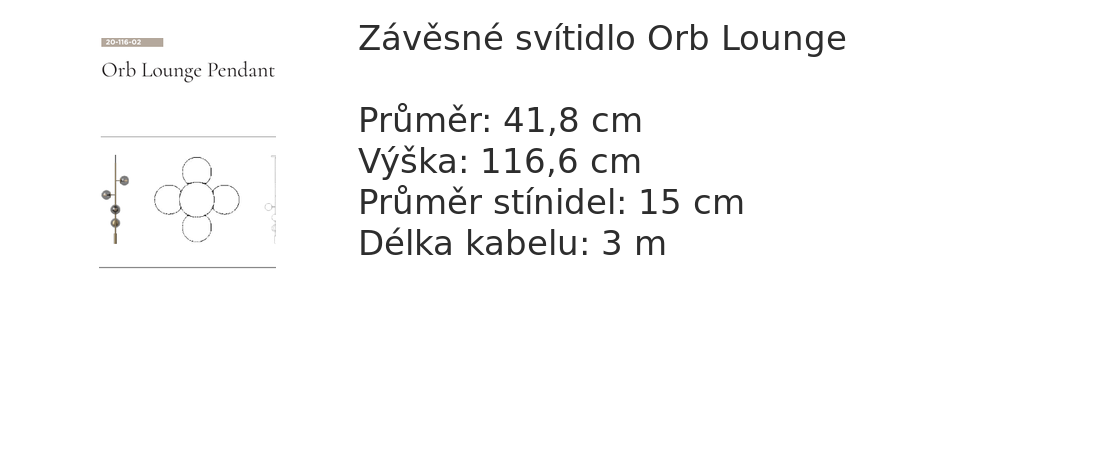 Rozměry závěsného svítidla Orb Lounge